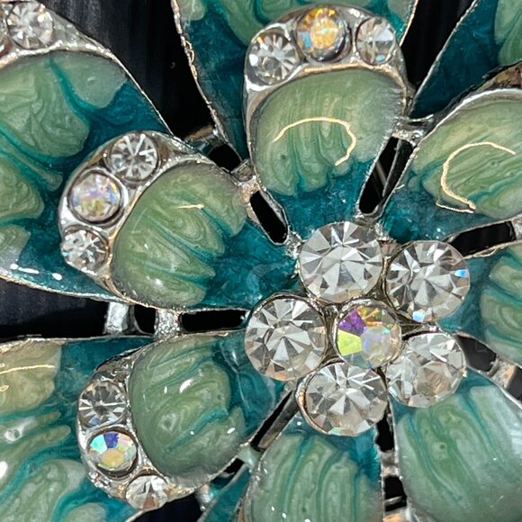 Pretty Mod Large Blue Crystal Peacock Fashion Brooch - Picture 4 of 16